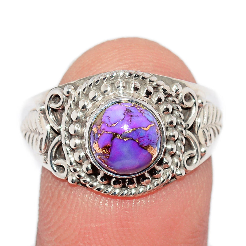 Fine Filigree - Purple Copper Turquoise Ring - PCTR683