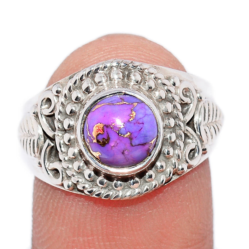 Fine Filigree - Purple Copper Turquoise Ring - PCTR684