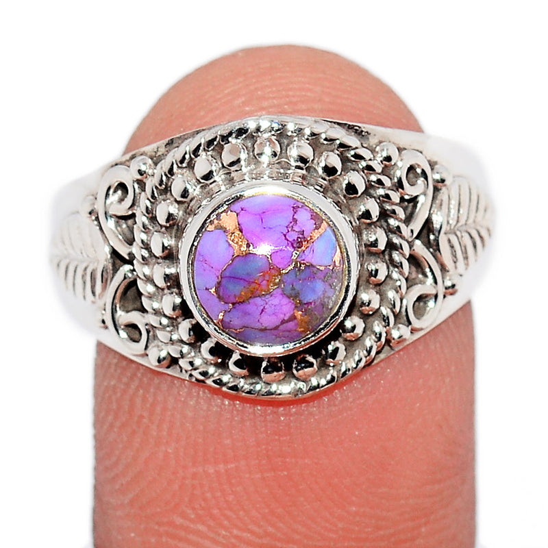 Fine Filigree - Purple Copper Turquoise Ring - PCTR689