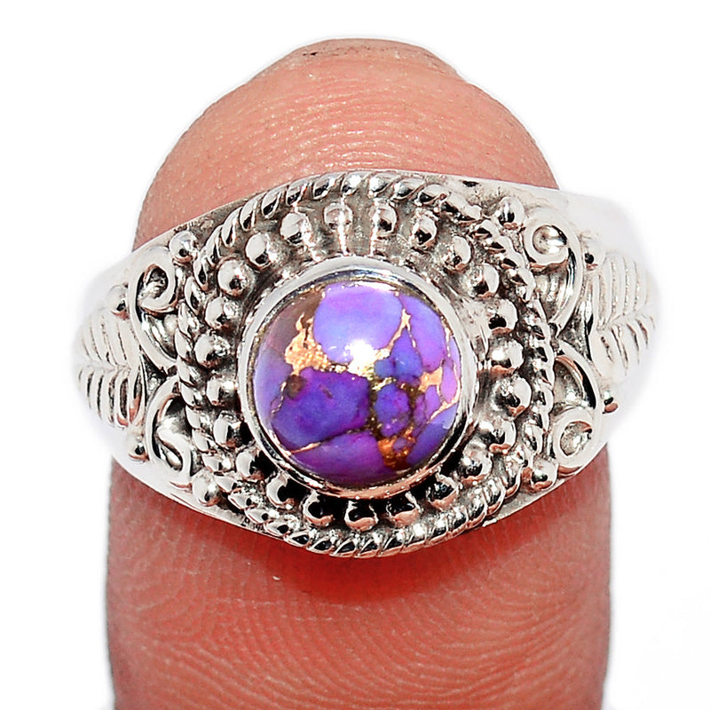 Fine Filigree - Purple Copper Turquoise Ring - PCTR691