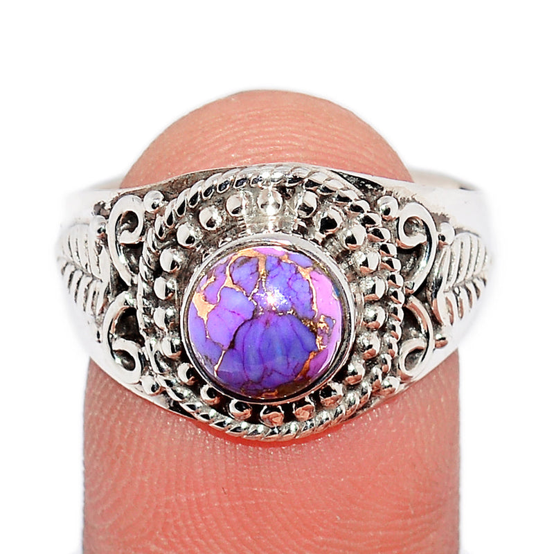 Fine Filigree - Purple Copper Turquoise Ring - PCTR692