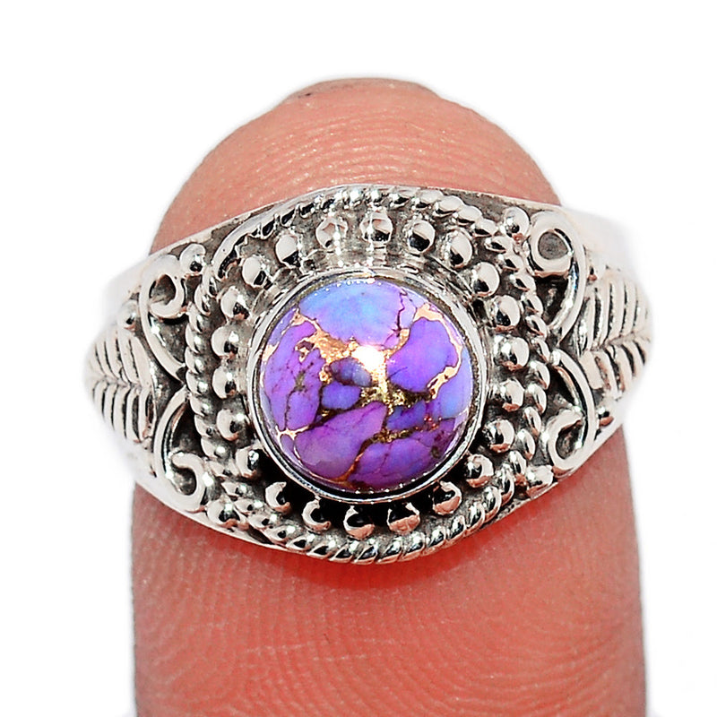 Fine Filigree - Purple Copper Turquoise Ring - PCTR693