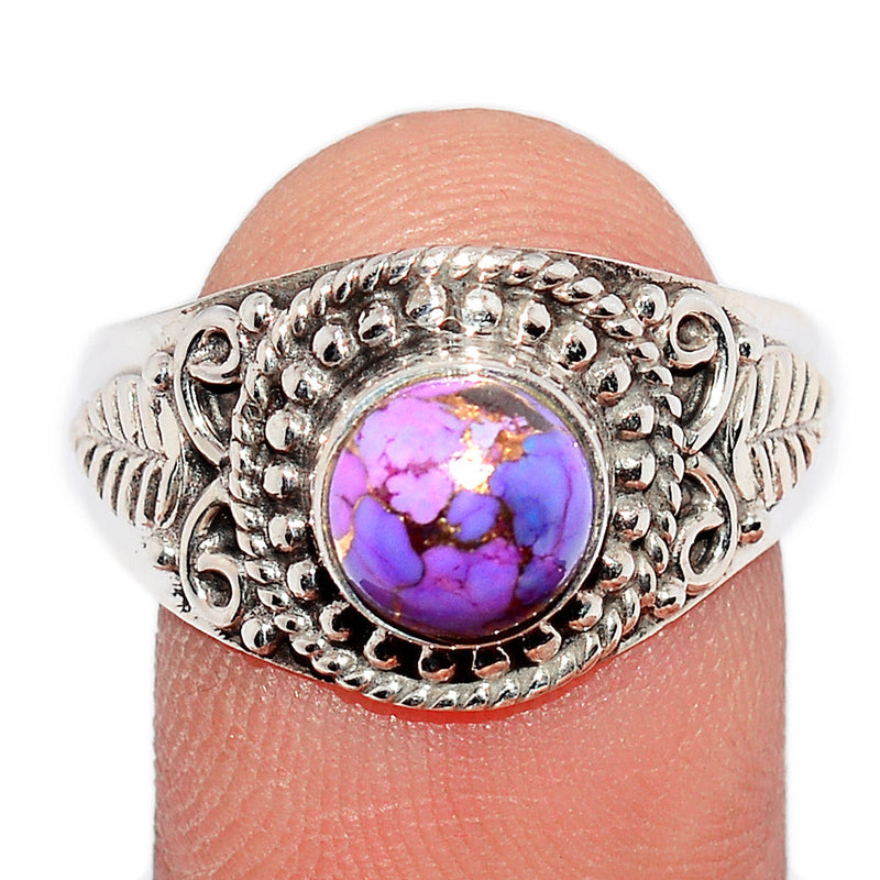 Fine Filigree - Purple Copper Turquoise Ring - PCTR696
