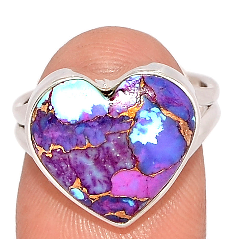 Heart - Purple Copper Turquoise Ring - PCTR725