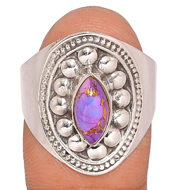 Fine Filigree - Purple Copper Turquoise Ring - PCTR771