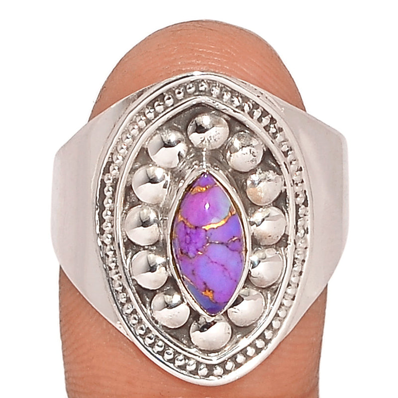 Fine Filigree - Purple Copper Turquoise Ring - PCTR778