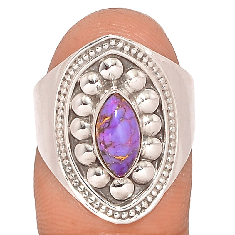 Fine Filigree - Purple Copper Turquoise Ring - PCTR779