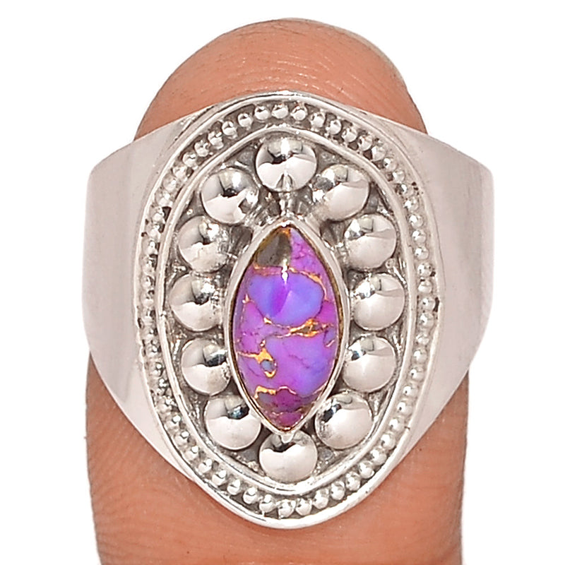 Fine Filigree - Purple Copper Turquoise Ring - PCTR788