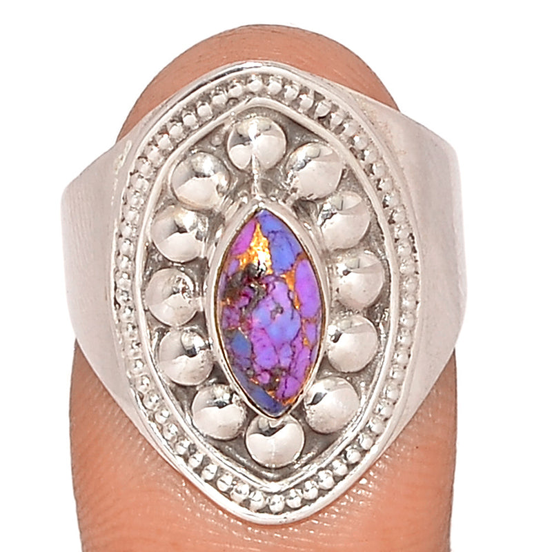 Fine Filigree - Purple Copper Turquoise Ring - PCTR789