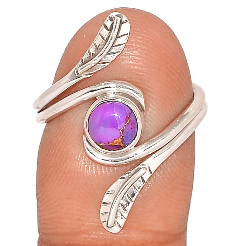 Leaves - Purple Copper Turquoise Ring - PCTR793