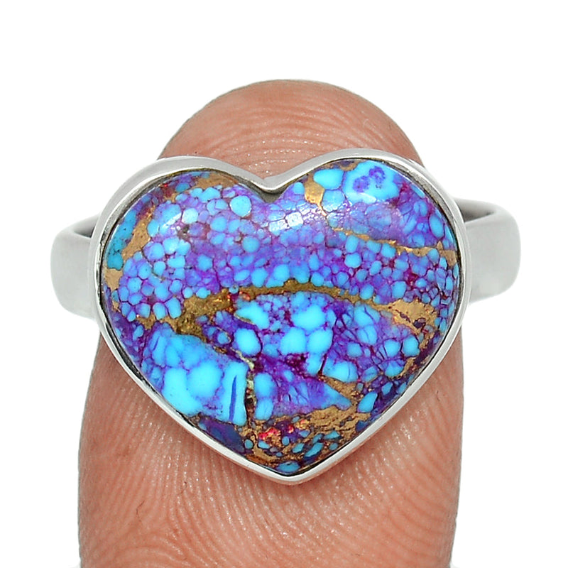 Heart - Purple Copper Turquoise Ring - PCTR865