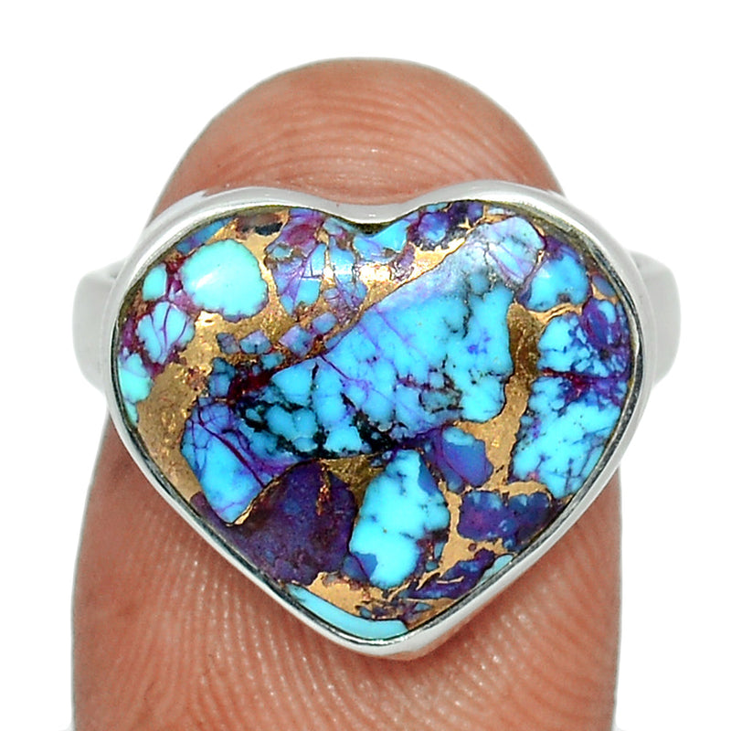 Heart - Purple Copper Turquoise Ring - PCTR869
