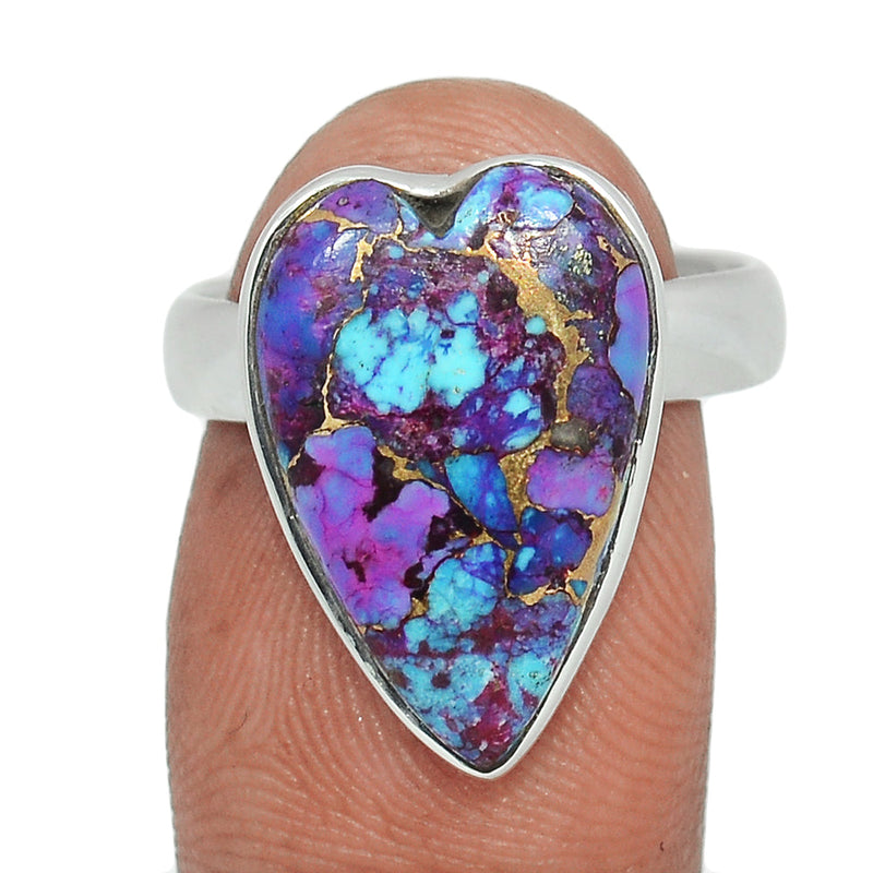 Heart - Purple Copper Turquoise Ring - PCTR878