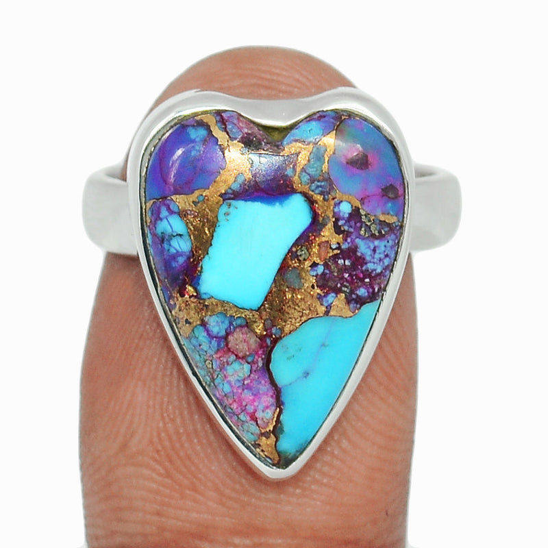 Heart - Purple Copper Turquoise Ring - PCTR880