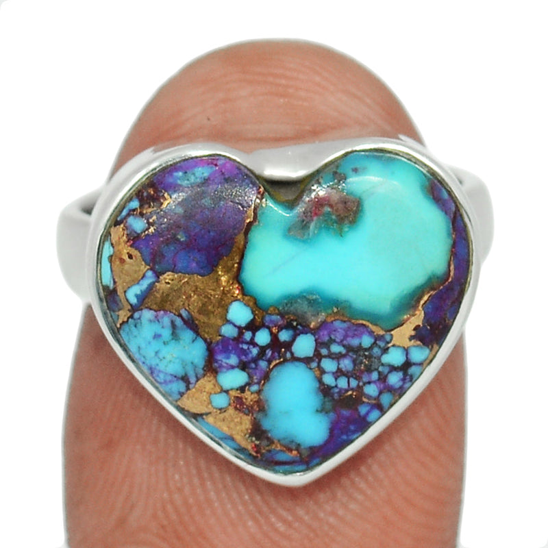 Heart - Purple Copper Turquoise Ring - PCTR884