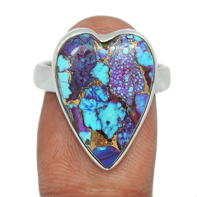 Heart - Purple Copper Turquoise Ring - PCTR891