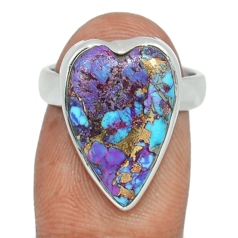 Heart - Purple Copper Turquoise Ring - PCTR894