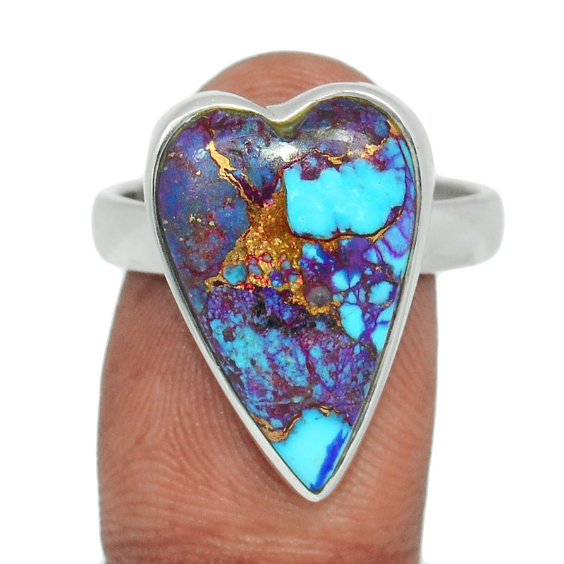 Heart - Purple Copper Turquoise Ring - PCTR895