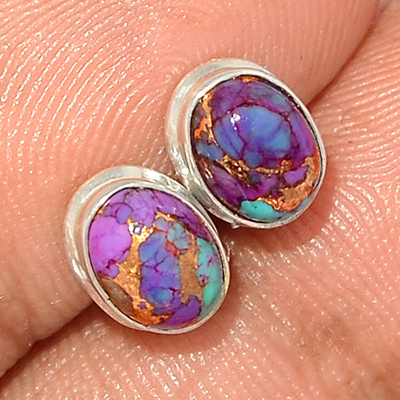 Purple Copper Turquoise Studs - PCTS257