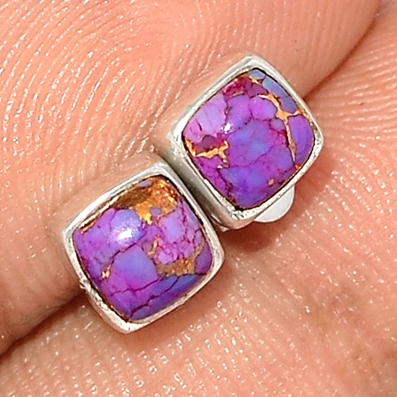 Purple Copper Turquoise Studs - PCTS260