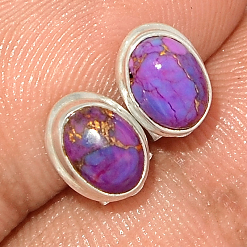 Purple Copper Turquoise Studs - PCTS261