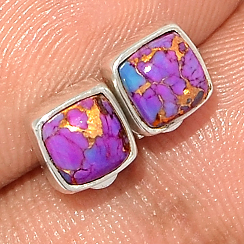 Purple Copper Turquoise Studs - PCTS262