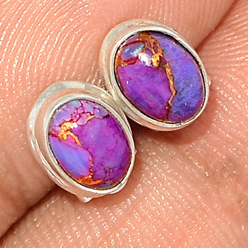 Purple Copper Turquoise Studs - PCTS264
