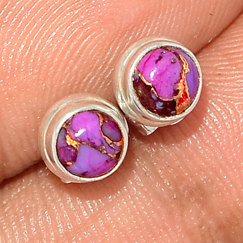 Purple Copper Turquoise Studs - PCTS272