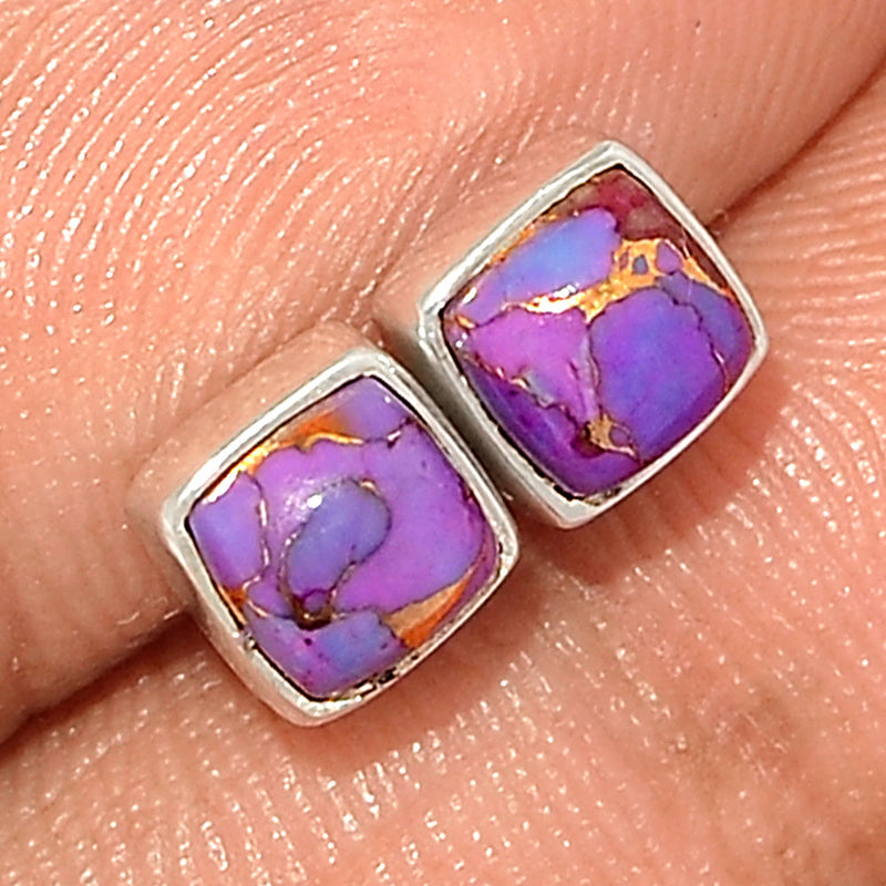 Purple Copper Turquoise Studs - PCTS275