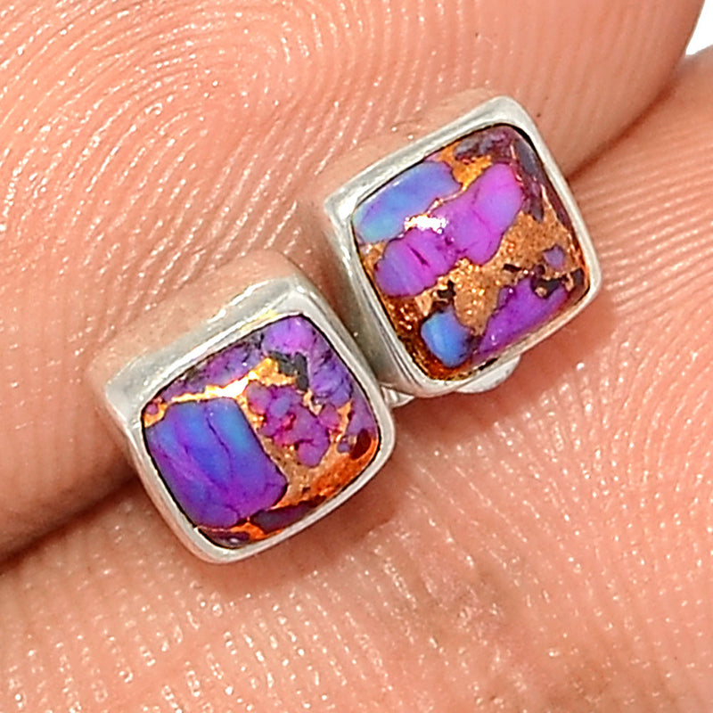 Purple Copper Turquoise Studs - PCTS287