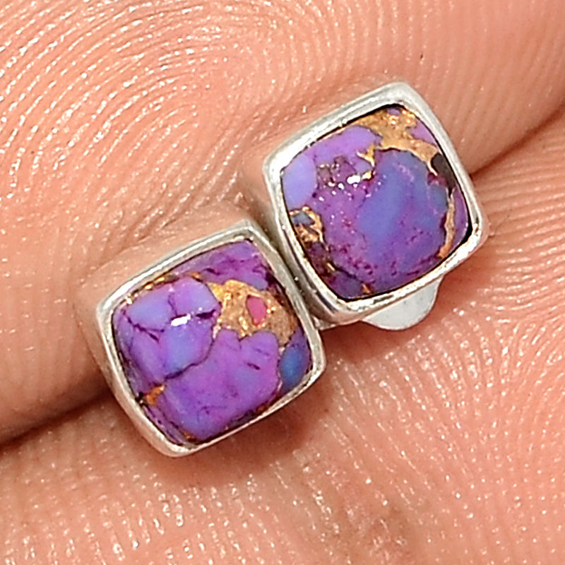 Purple Copper Turquoise Studs - PCTS290
