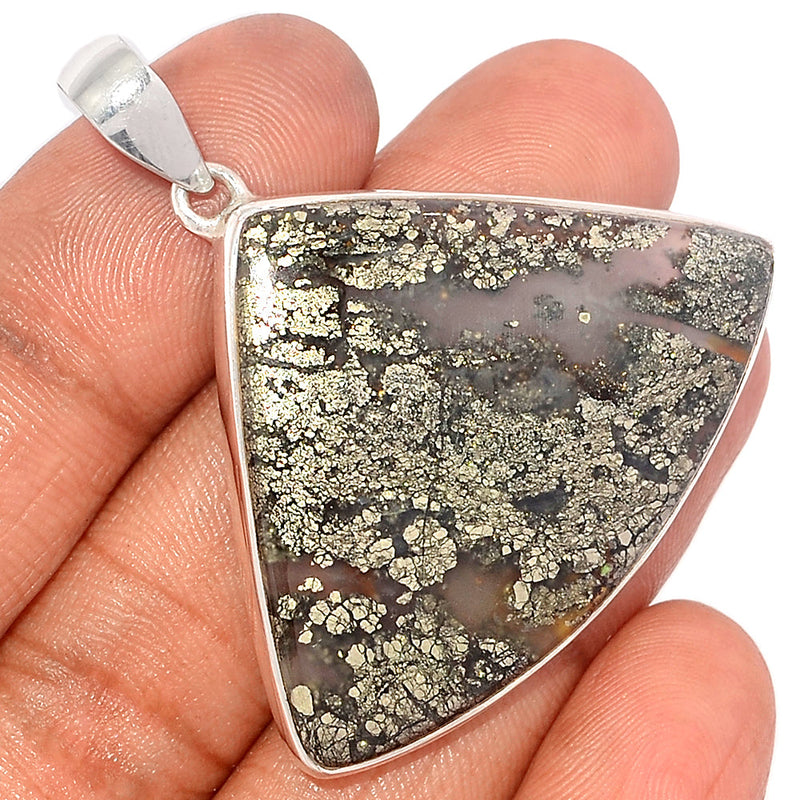 1.8" Pyrite In Agate Pendants - PIAP370