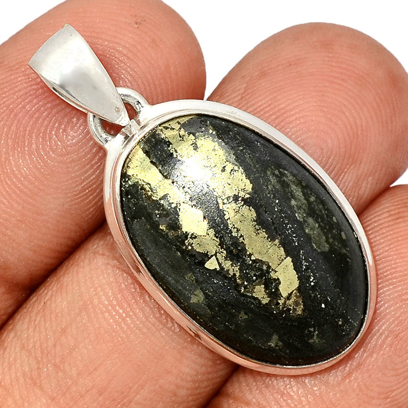 1.5" Pyrite In Basalt Pendants - PIBP101