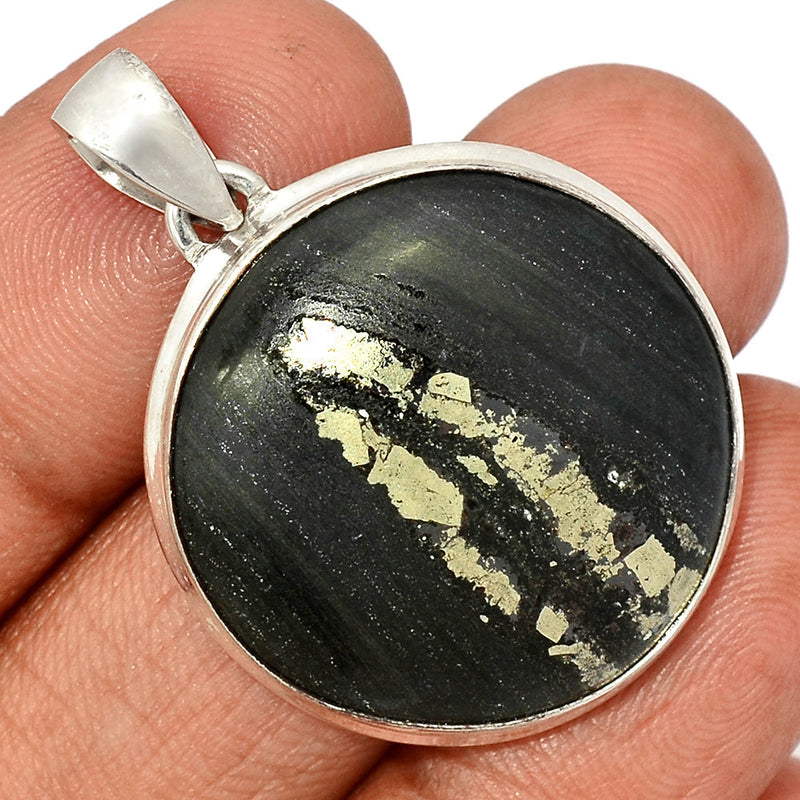 1.6" Pyrite In Basalt Pendants - PIBP102