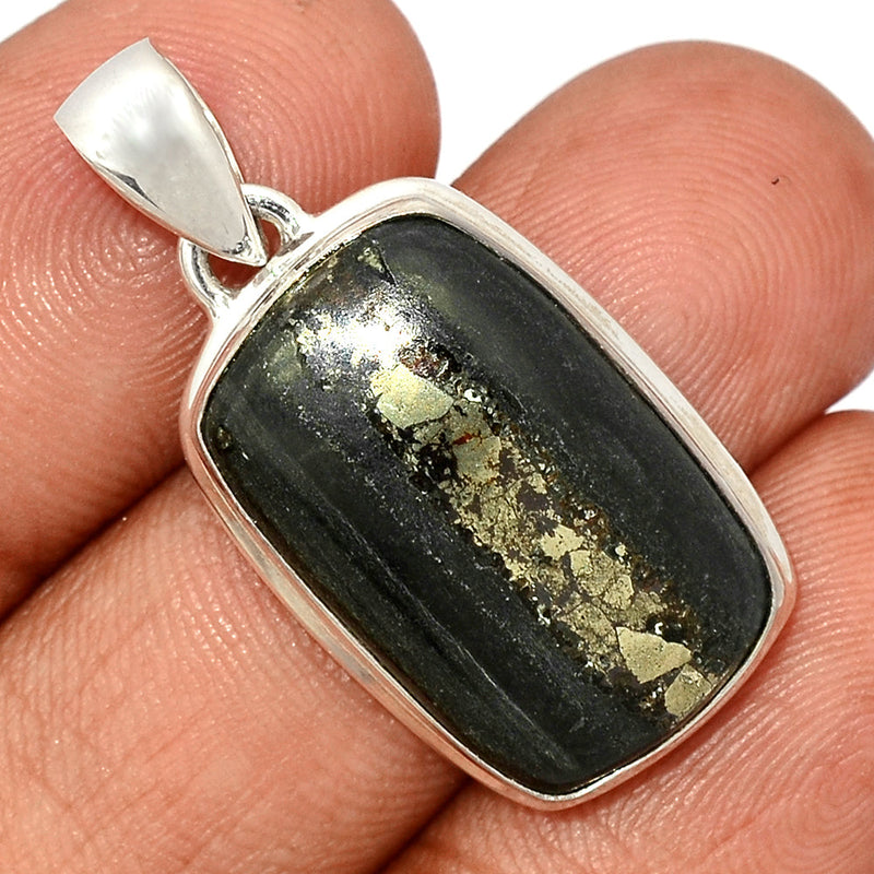 1.3" Pyrite In Basalt Pendants - PIBP105