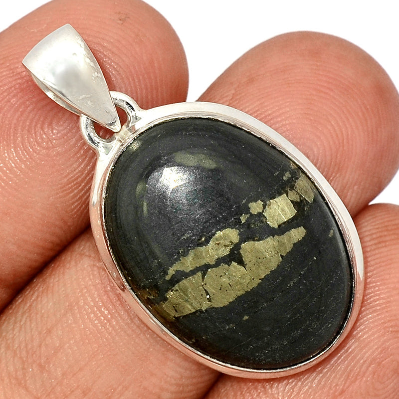 1.5" Pyrite In Basalt Pendants - PIBP108