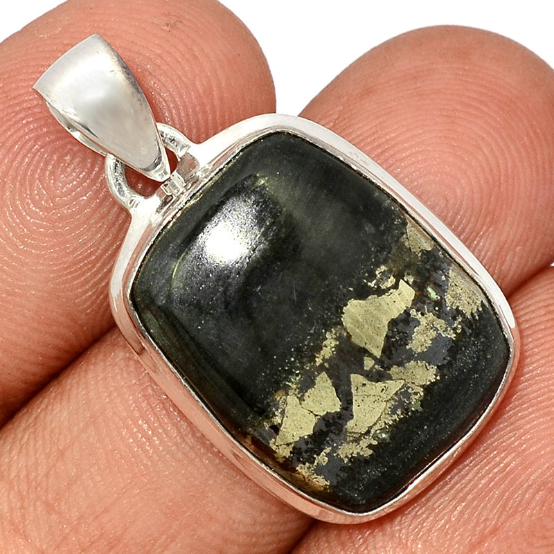 1.3" Pyrite In Basalt Pendants - PIBP112