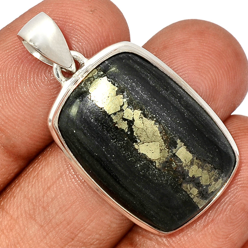 1.6" Pyrite In Basalt Pendants - PIBP115