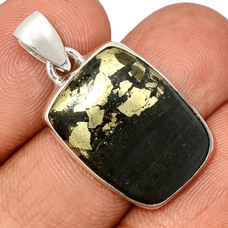 1.3" Pyrite In Basalt Pendants - PIBP116