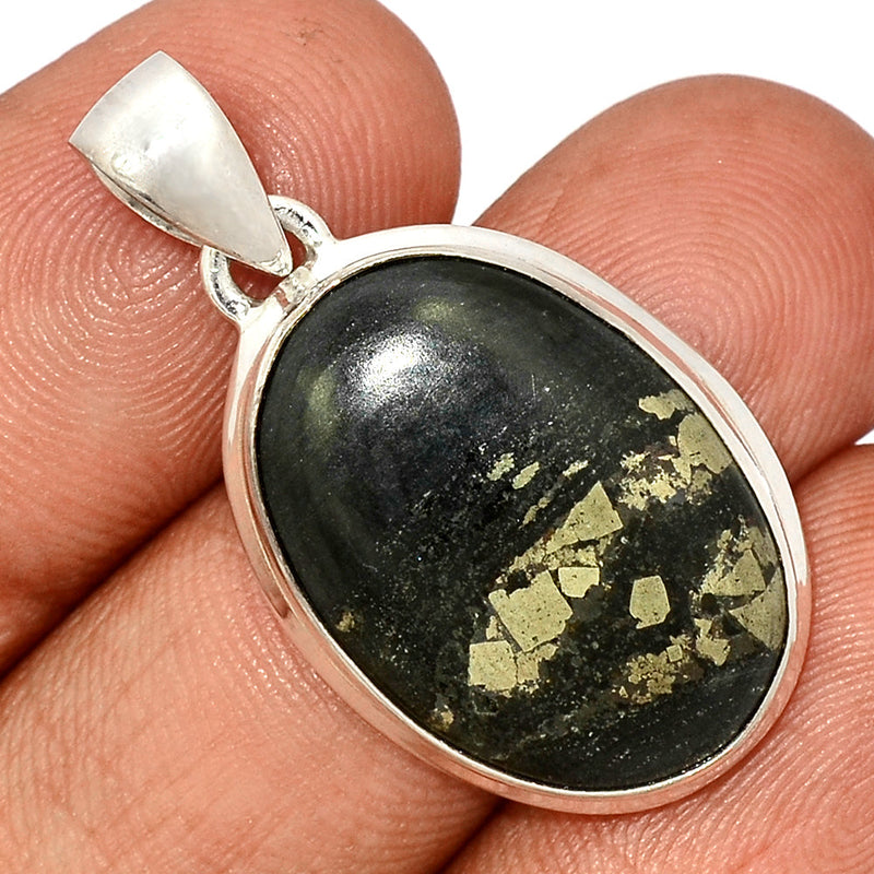 1.5" Pyrite In Basalt Pendants - PIBP117