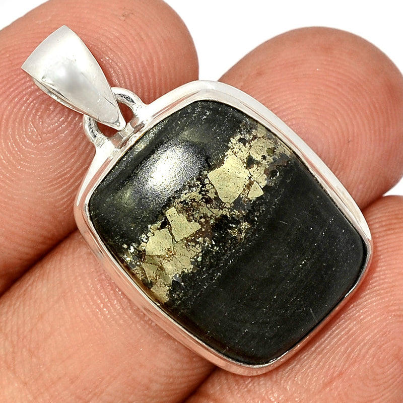 1.3" Pyrite In Basalt Pendants - PIBP120