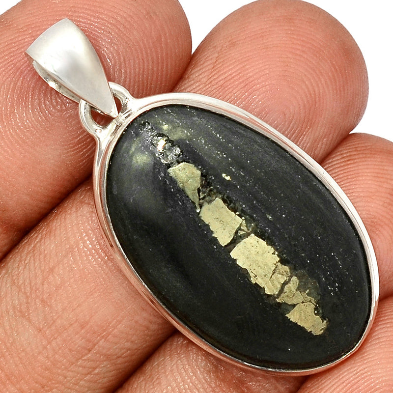 1.7" Pyrite In Basalt Pendants - PIBP123