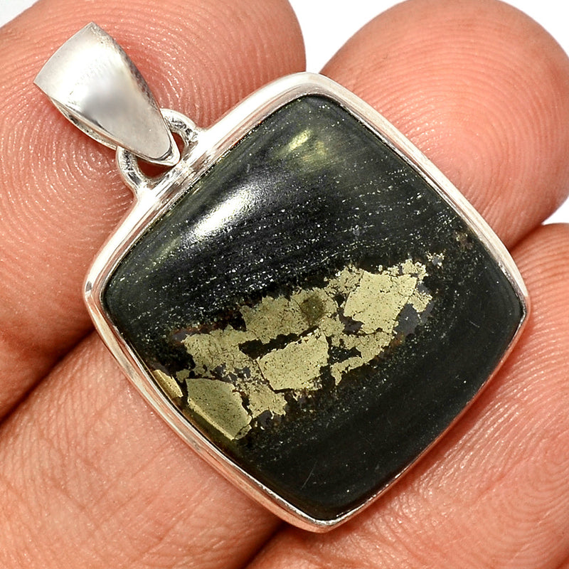1.3" Pyrite In Basalt Pendants - PIBP127
