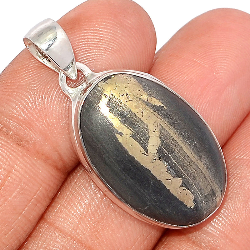 1.5" Pyrite In Basalt Pendants - PIBP129