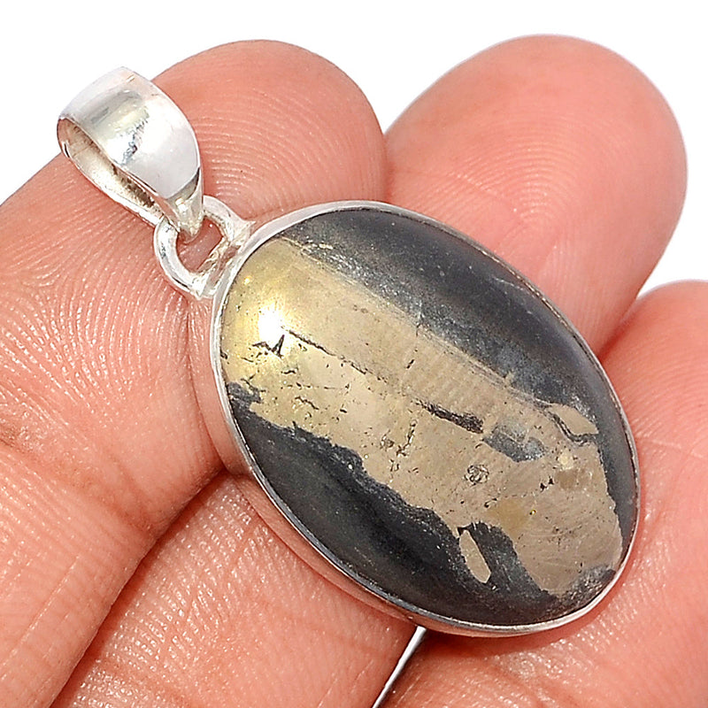 1.5" Pyrite In Basalt Pendants - PIBP131