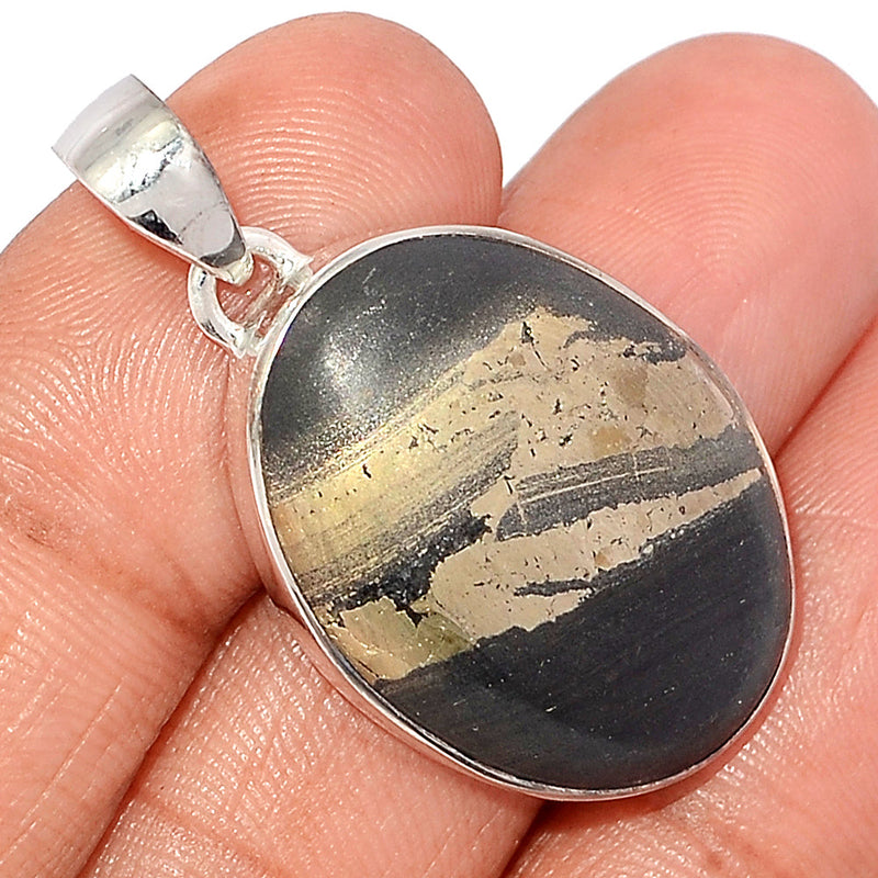 1.5" Pyrite In Basalt Pendants - PIBP133