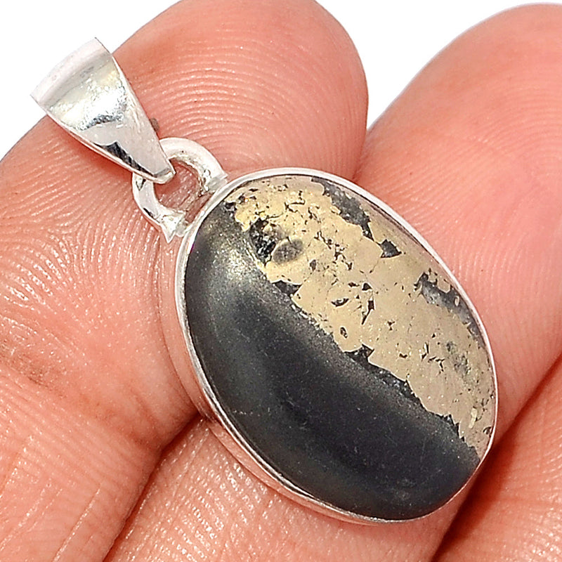 1.2" Pyrite In Basalt Pendants - PIBP136
