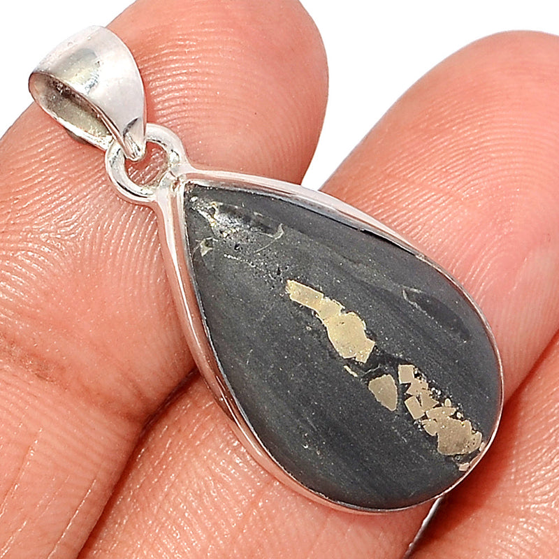 1.3" Pyrite In Basalt Pendants - PIBP137