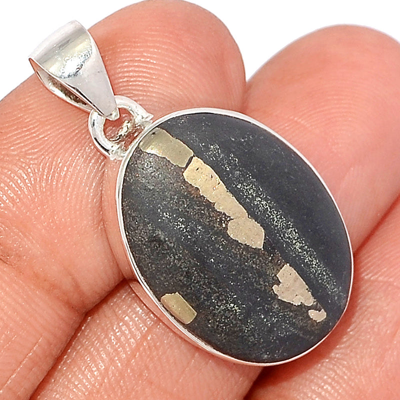 1.3" Pyrite In Basalt Pendants - PIBP140