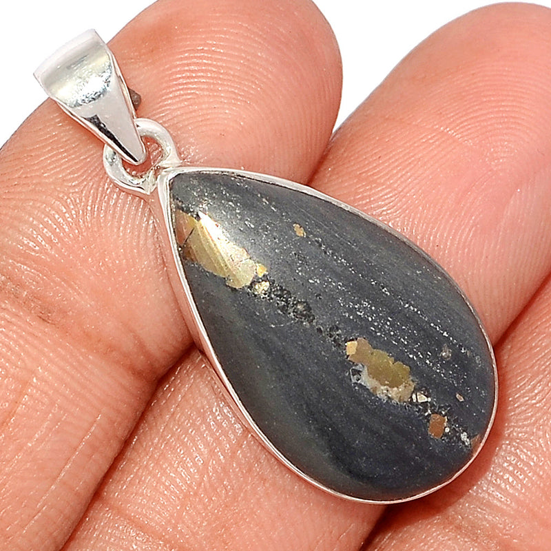 1.5" Pyrite In Basalt Pendants - PIBP144